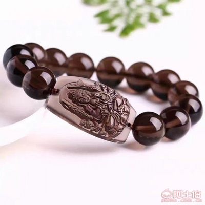 天然冰種黑曜石八大守護神手鏈 本命佛情侶款手串的守護與時尚